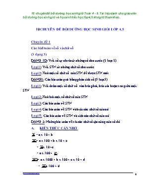 10 Chuyên đề bồi dưỡng học sinh giỏi Toán 4+5